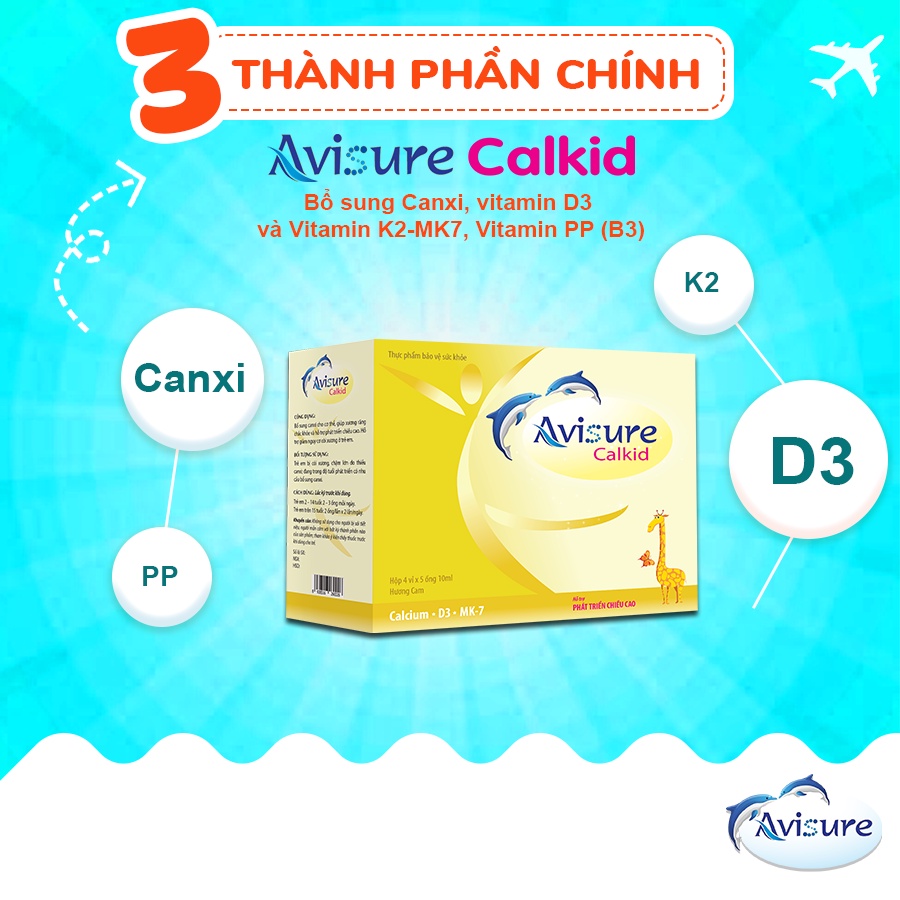 Avisure Calkid Canxi hữu cơ cho bé 30 ống