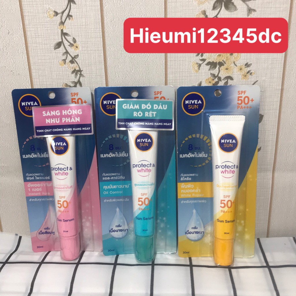 KEM CHỐNG NẮNG VÀ DƯỠNG TRẮNG DA NIVEA SPF50+ PA+++: 30ML