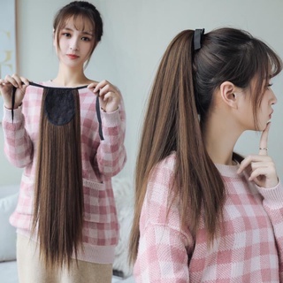 [ Tóc tơ cao cấp ] Tóc giả cột thẳng tơ cao cấp- loại dài 60cm