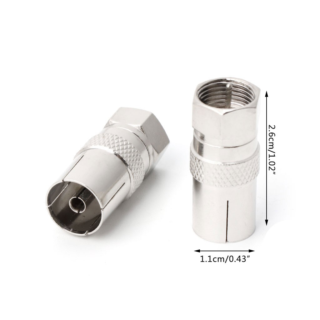 Set 2 ống nối đầu loại F và lỗ cắm anten TV