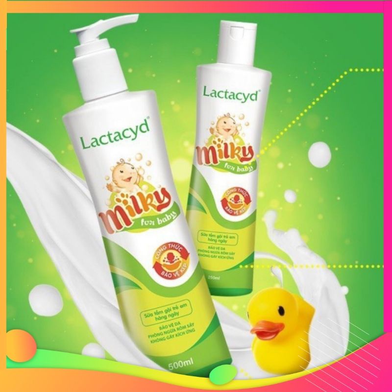 Sữa tắm Lactacyd Milky, sữa tắm gội cho bé chai 250ml (Gaullucky)