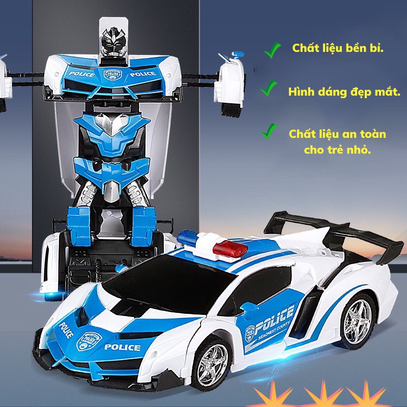 Xe Điều Khiển Từ Xa Ô Tô Đồ Chơi Cho Bé  Biến Hình Robot Tốc Độ Cao Chất Liệu An Toàn LEON OFFICIAL