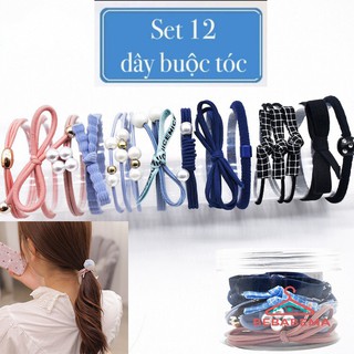 Hộp dây buộc tóc 12 chi tiết nhiều màu DBTM02