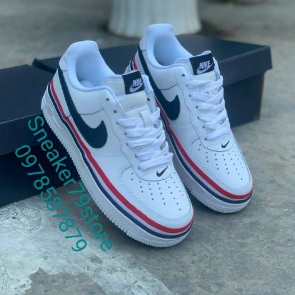 Giày Nike Air Force 1'07 White/Black/Rel Men's/Women's [Authentic - Chính Hãng - FullBox] Hình Ảnh Sản Phẩm Độc Quyền