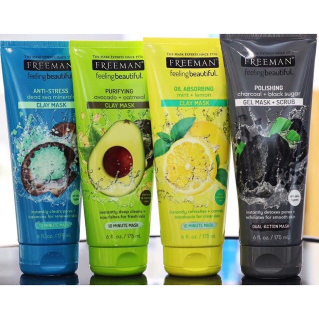 Mặt nạ đất sét Freeman Clay Mask Mỹ các loại 175ml