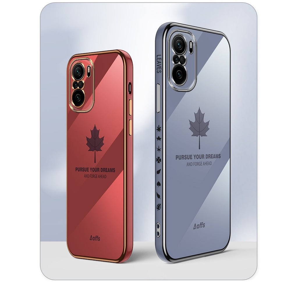 Ốp Điện Thoại Viền Vuông Chống Sốc Họa Tiết Lá Phong Sang Trọng Cho Xiaomi 12 11 Mi 11T 10T Pro Mi 11 Lite 5G NE Poco F3 M3 X3 Pro