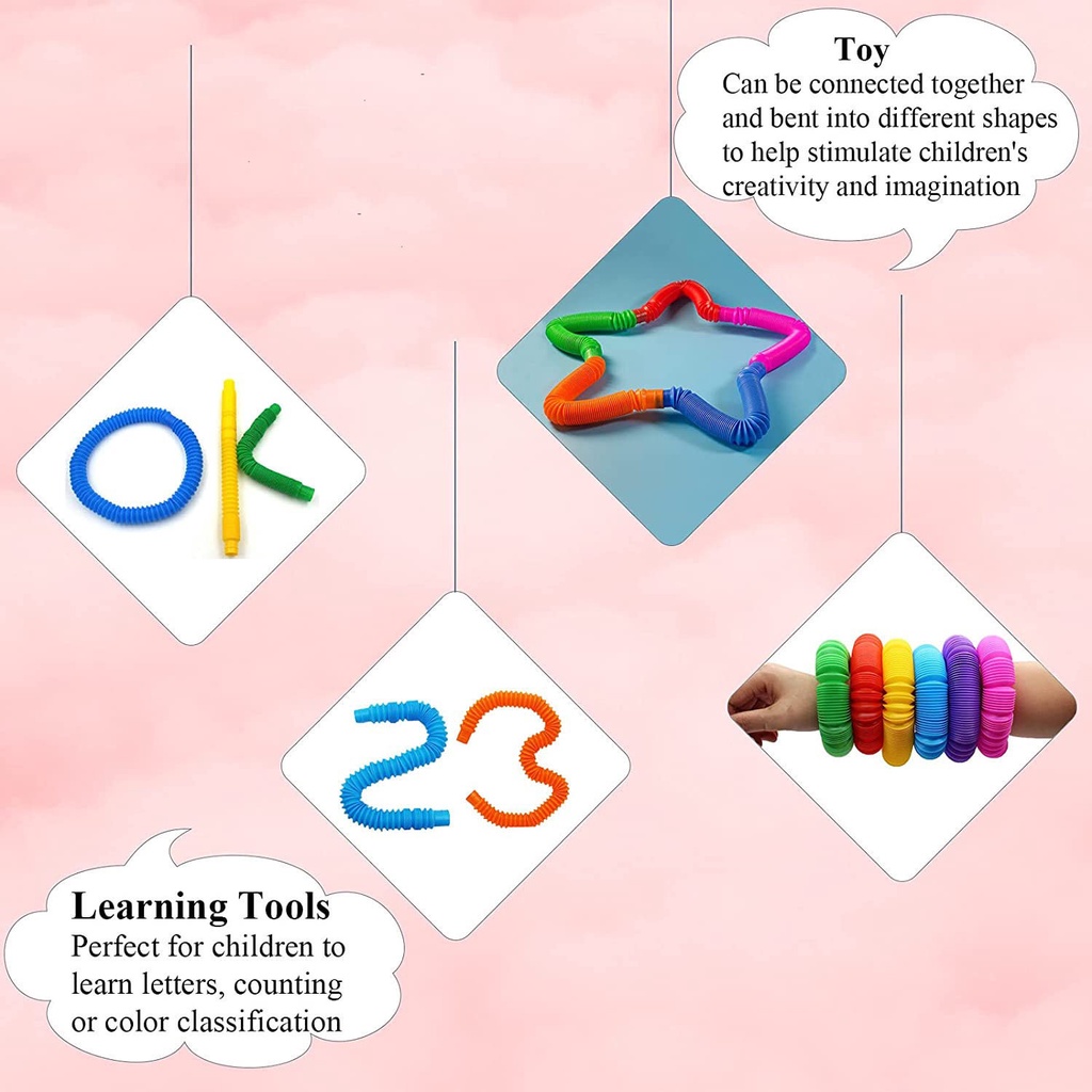 Bộ đồ chơi ống lò xò rèn luyện kỹ năng nhận thức và làm quen màu sắc cho bé Master Kids