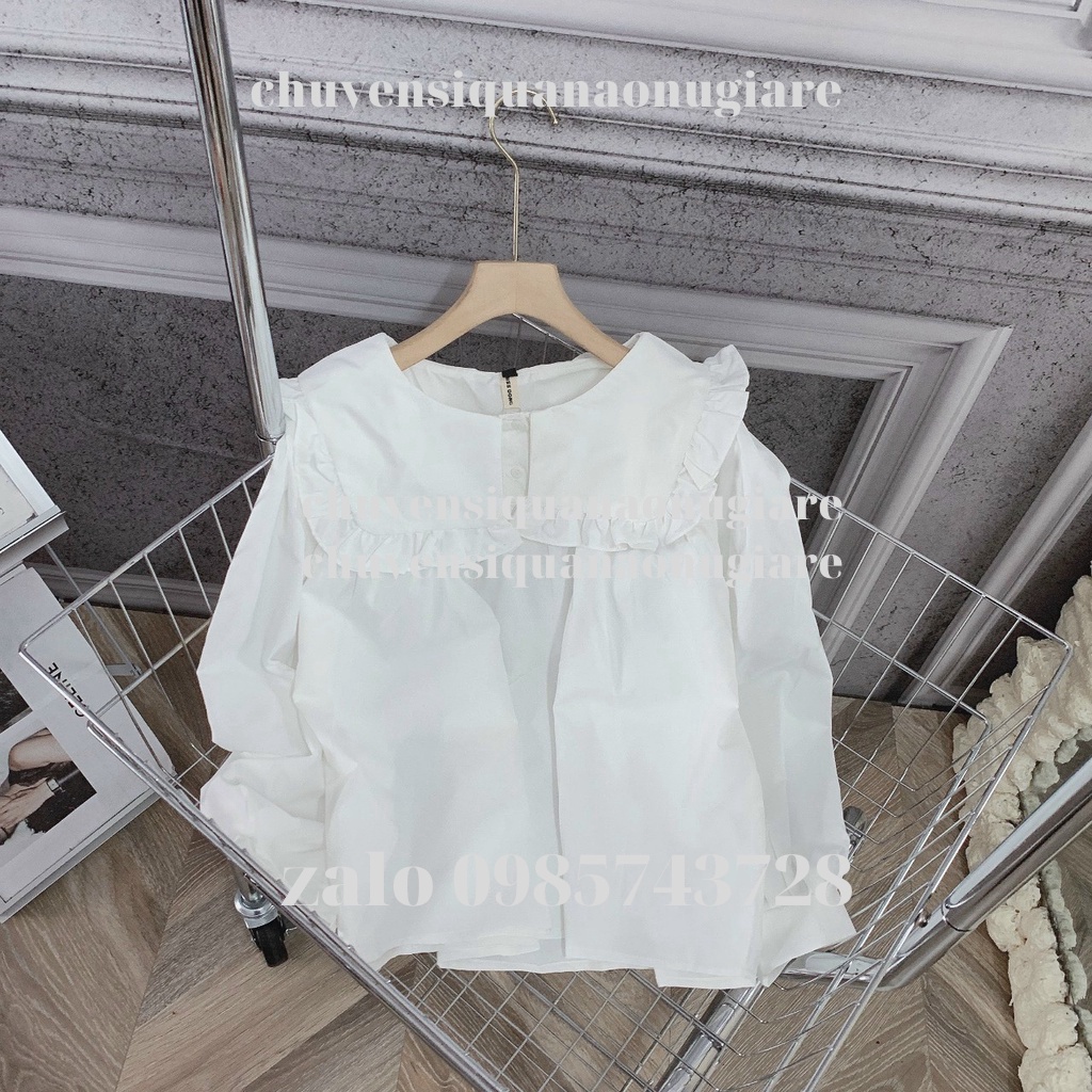 áo babydoll tay bèo tiểu thư viền bèo xinh hàng QCCC A0008 kaca chuyensiquanaonugiare
