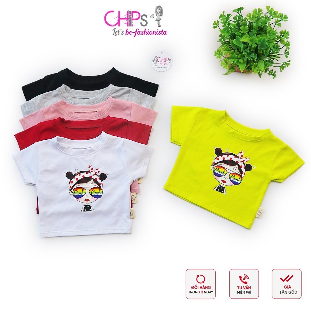 Áo Croptop Cộc Tay In Họa Tiết Cực Xinh Cho Bé Gái Sang Chảnh