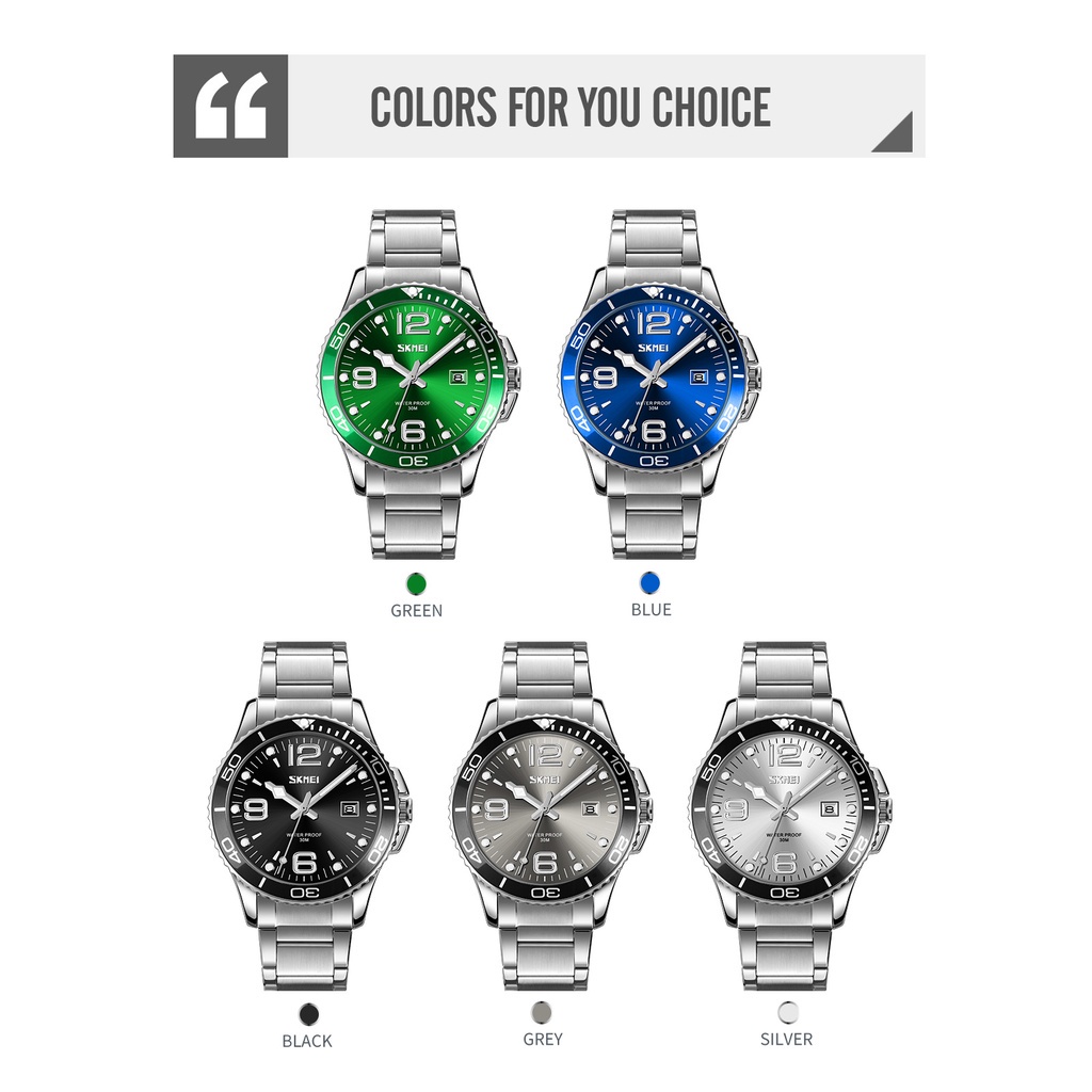 Đồng Hồ Quartz Nam Hiển Thị Ngày Chống Thấm Nước SKMEI 9278