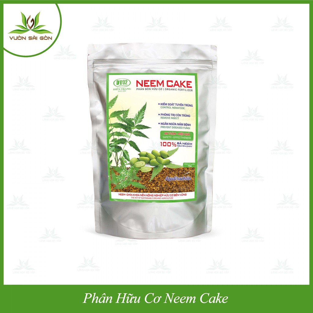 Phân Hữu Cơ Neem Cake gói 750gr ngăn ngừa nấm bệnh (Vườn Sài Gòn - Vuon Sai Gon)