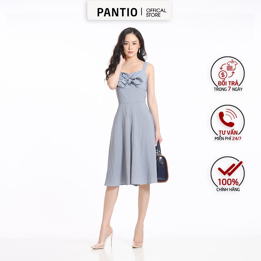 FJS5064 - Jumpsuit Dạo phố vải cotton mềm sọc caro nhỏ thiết kế hở vai - PANTIO
