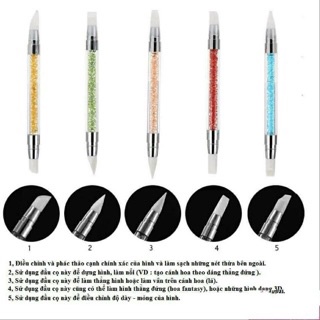 Set 5 cây bút silicon đa năng làm nail - bút silicon - bút nặn hoa - pk làm nails