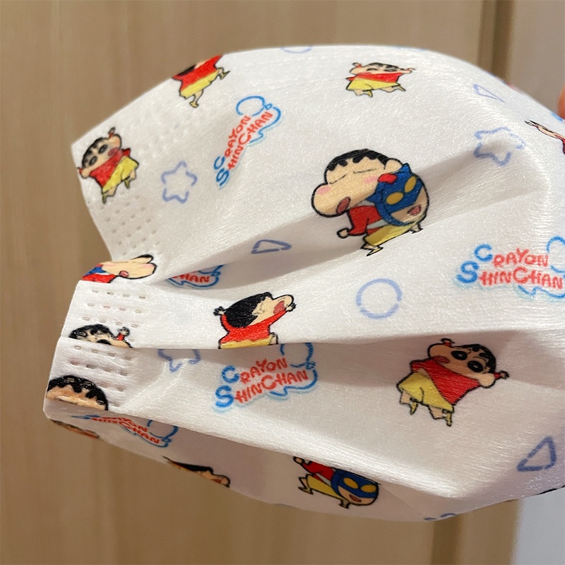 Bộ 10 Khẩu Trang 3 Lớp Họa Tiết Shin-chan Xinh Xắn Dành Cho Nam Và Nữ