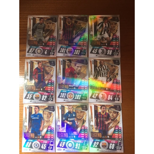 Lẻ THẺ IN cầu thủ huyền thọai match attax legend 2020/21 2020-21 size Uk