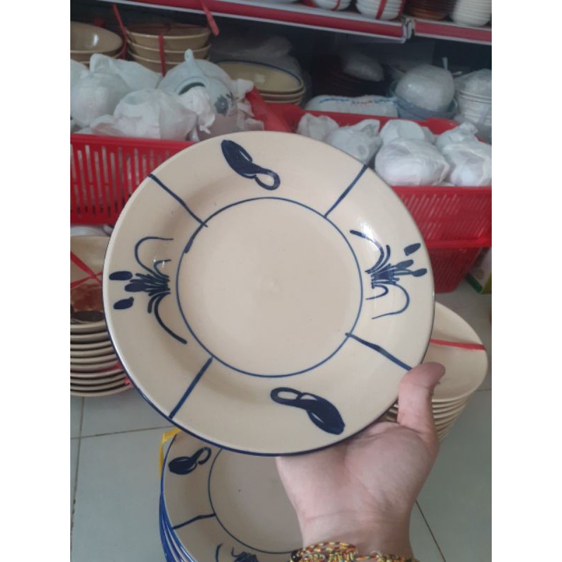 Dĩa Cua Lớn Mẫu Dày 20*3cm Hàng Đẹp Vẽ Tay