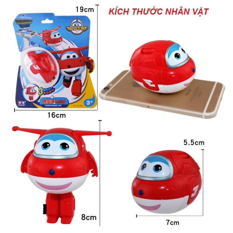 Đồ chơi trứng biến hình thành robot super wings đội bay siêu đẳng nhân vật Jett tia chớp