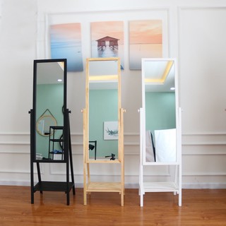 Gương soi toàn thân - Gương phối kệ gỗ