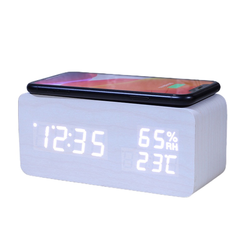 Đồng Hồ Báo Thức Màn Hình LED Lớn Không Dây Sạc Pin Tiện Dụng