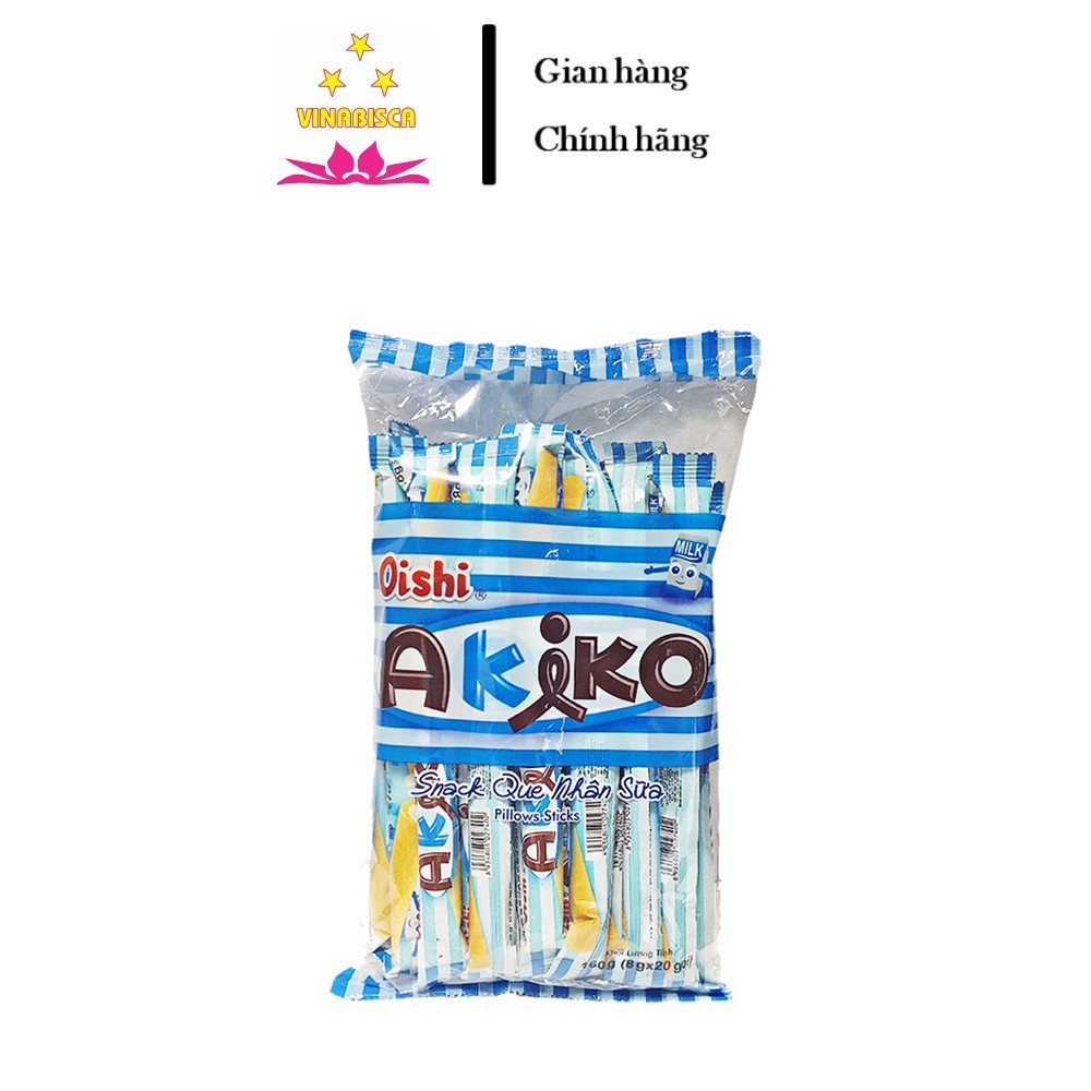 Bánh que/snack que Akiko Oishi có nhân các vị loại gói 160g 20 que