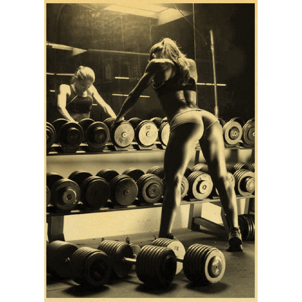 Tranh Vải Treo Tường In Câu Trích Dẫn Cơ Bắp Tập Gym / Văn Phòng / Tại Nhà
