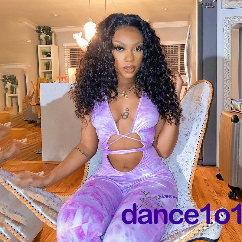 Bộ áo sát nách cổ V khoét sâu liền quần dài siêu quyến rũ cho nữ