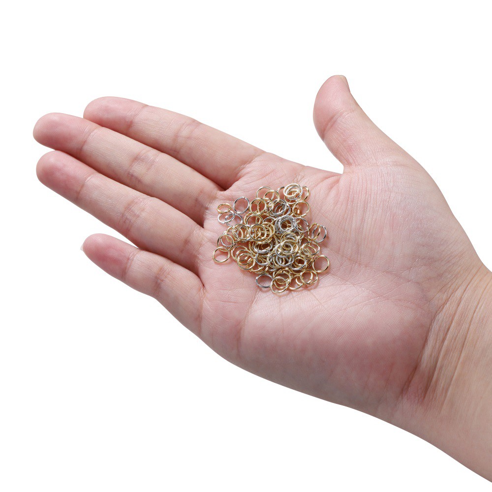 Bộ 50-200 cái vòng tròn St.kunkka Yongforyou bằng thép không gỉ mạ vàng động 3-10mm không phai màu