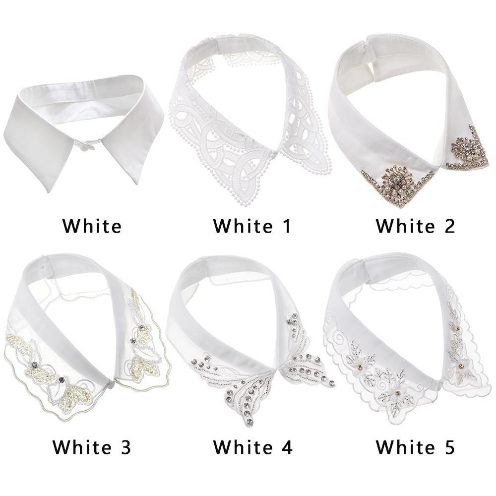 Cổ Áo Rời Cổ Bẻ Màu Trắng / Đen Phong Cách Vintage Kat1
