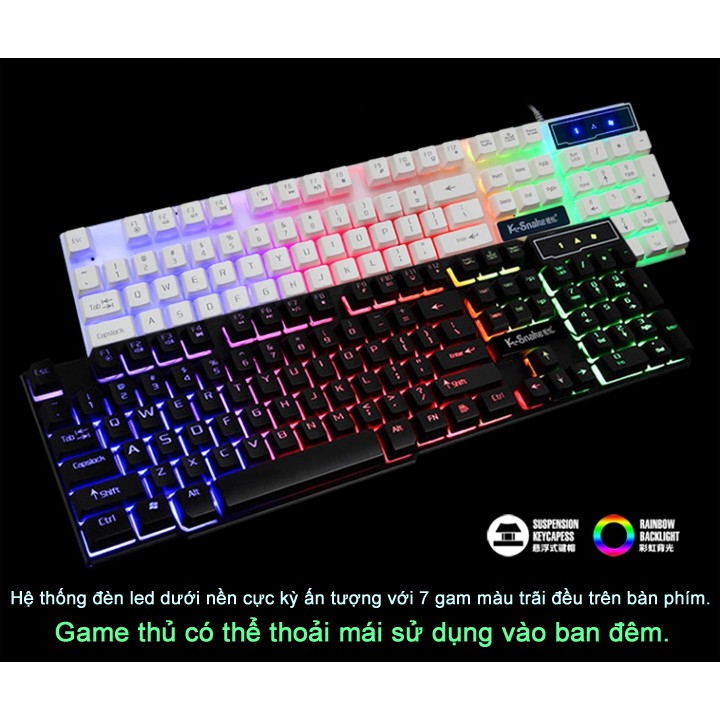 Bàn phím K-SNAKE K4 giả cơ chuyên Game Led nhiều màu