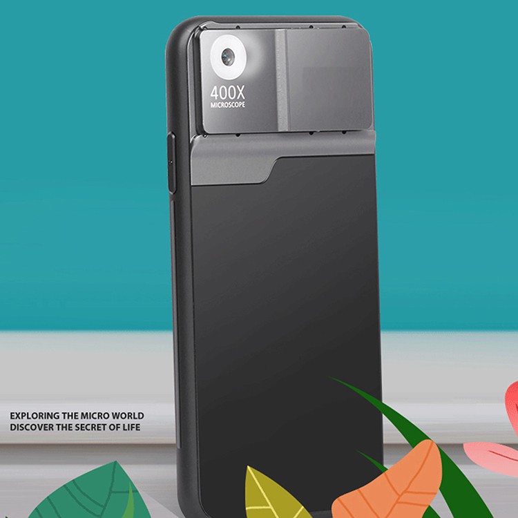 Ốp điện thoại tích hợp ống kính máy ảnh hiển vi HD mini thu phóng 400X cho iPhone12/12 Pro/12 Pro Max