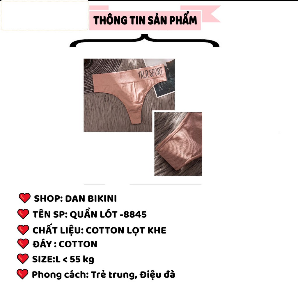 Quần Lót Nữ Cotton Sexy Kháng Khuẩn Lọt Khe phối viền chữ cá tính mã 8845