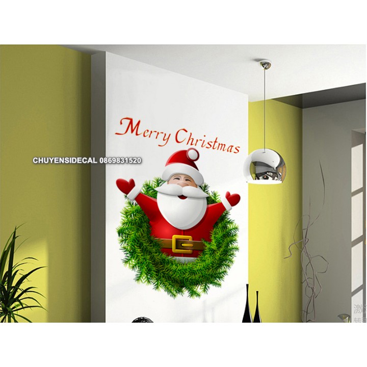 Decal dán tường Noel - Ông già noel nhỏ sắc nét