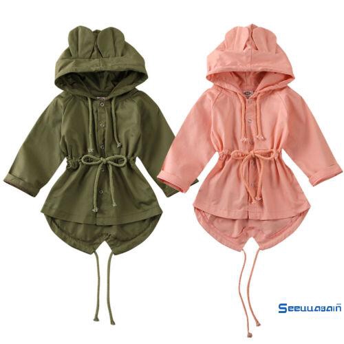 ❥☀✿SEEToddler Kids Girls 3D Ear Hoodie Tops Coat Hooded Jacket Outwear Clothes