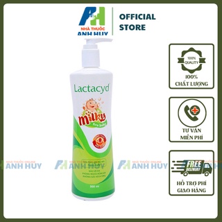 Sữa Tắm Gội Cho Bé Lactacyd Milky Giảm Rôm Sẩy Hăm Kẻ, Không Gây Kích Ứng, An Toàn Cho Da Trẻ Sơ Sinh Chai 500ml