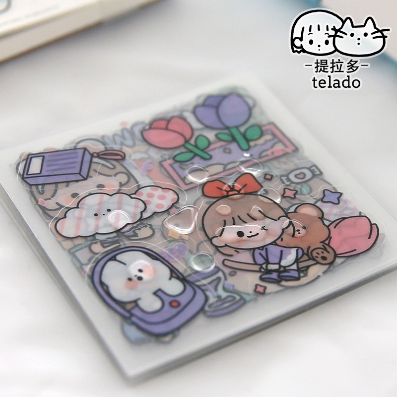 Sticker cute anime dán sổ dán mũ bảo hiểm dán điện thoại đồ dùng cá nhân giá rẻ trong suốt dễ thương 1 tấm ngẫu nhiên -0