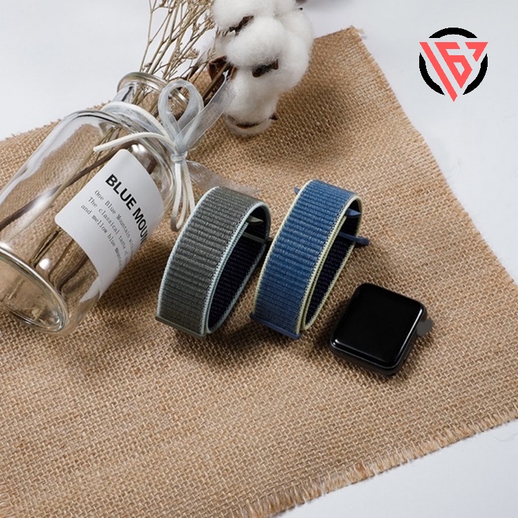 Dây vải dù nylon cho Ap Watch Seri 7/6/5/4/3/2/1/SE, đồng hồ T500, W26, HW12, logo táo..  Fullsize 38/40/41 - 42/44/45mm