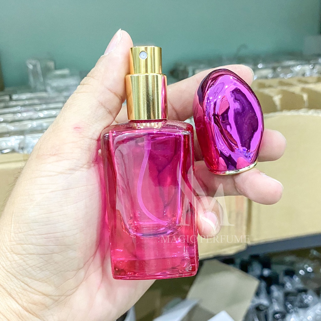 Chai chiết, ống chiết nước hoa thủy tinh màu cao cấp 30ml, nắp nhựa dạng phun sương
