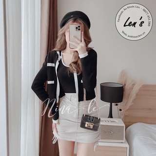 SET ÁO KHOÁC LEN CARDIGAN VIỀN