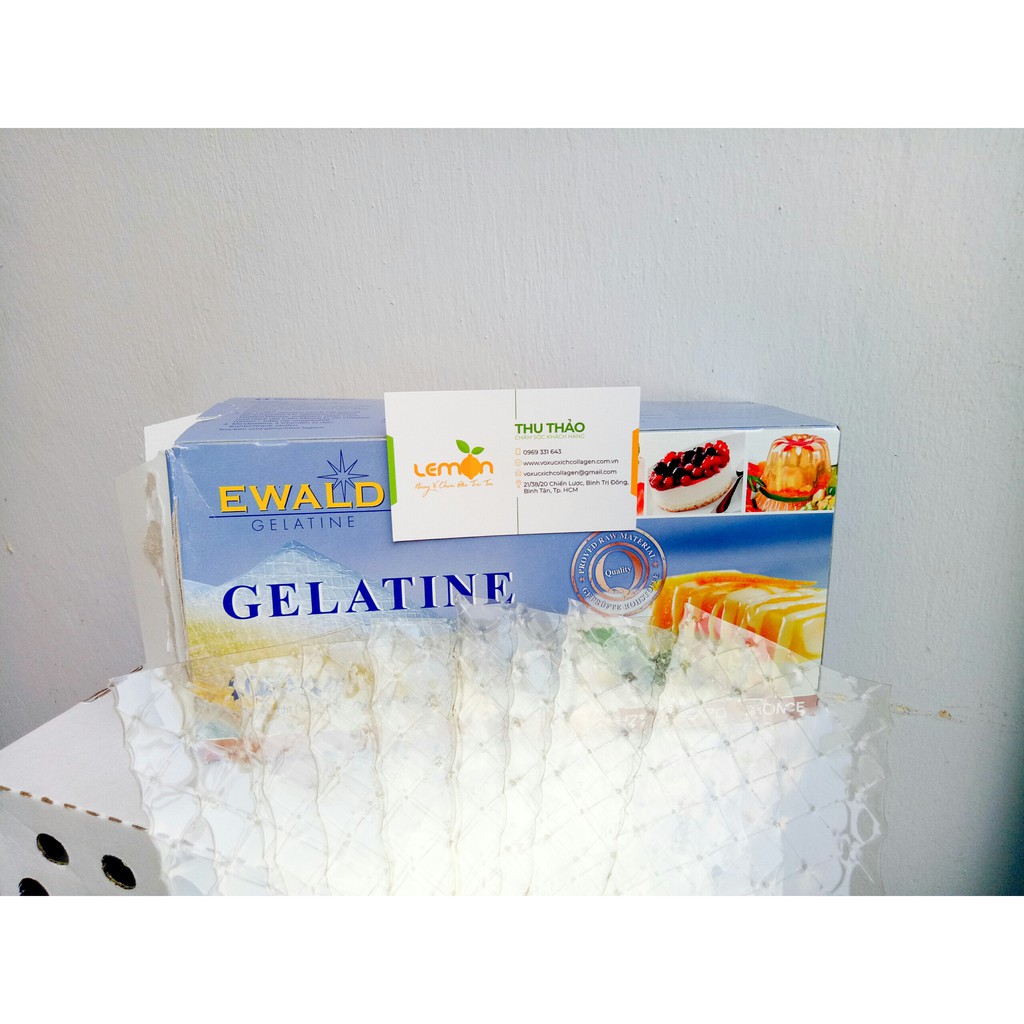 1 Lá Gelatine Ewald Đức (3.4g/lá) làm bánh, kẹo, thạch, nấu chè