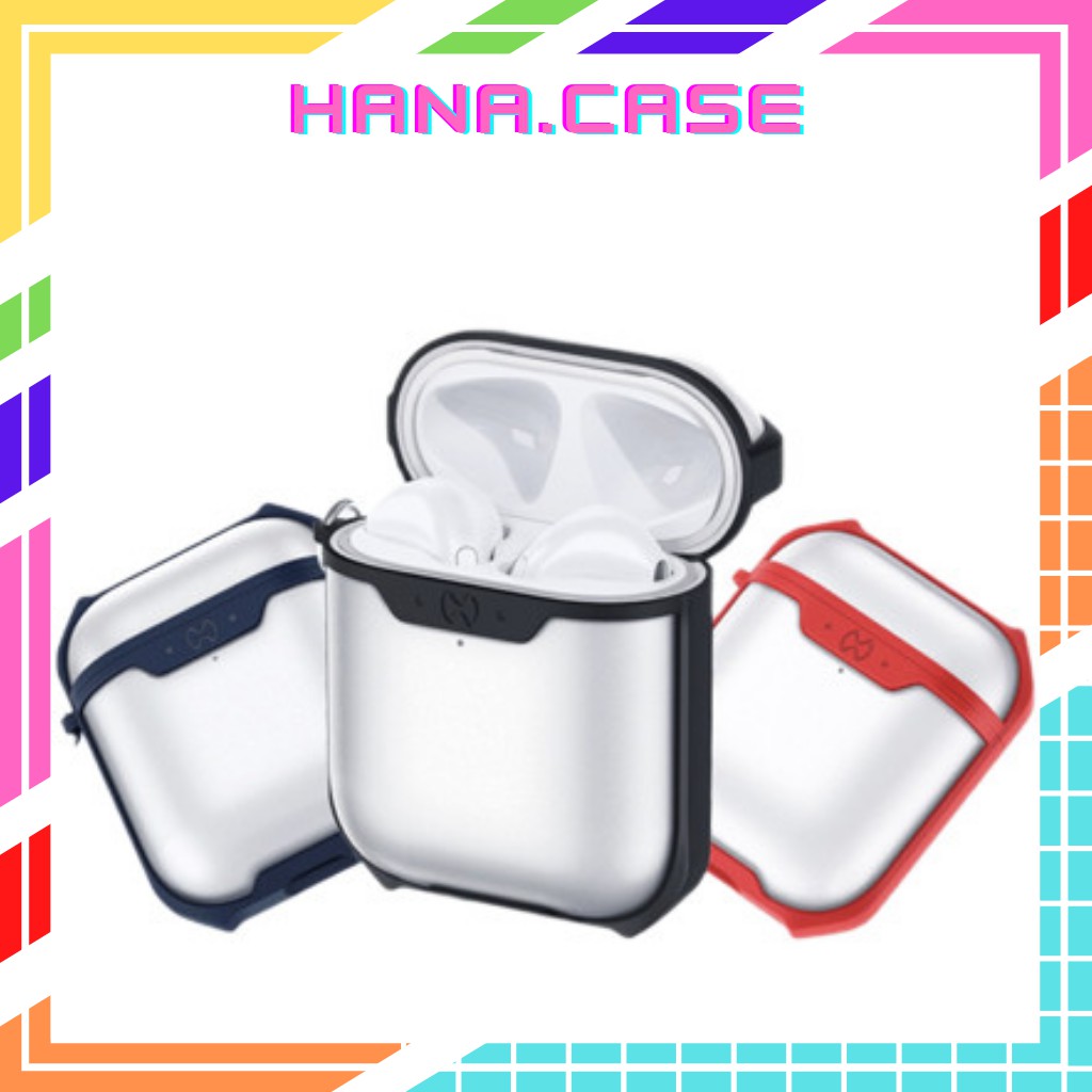 (SIÊU CUTE) Vỏ bảo vệ AIRPOD 2 trong suốt viền màu hana.case