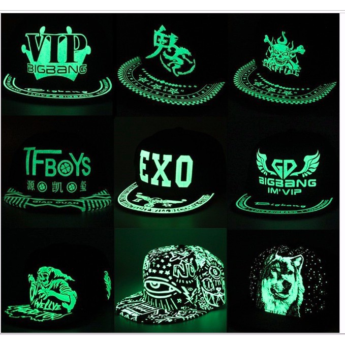 FREESHIP ĐƠN 99K_MŨ DẠ QUANG PHÁT SÁNG CỰC NGẦU ☆Nón snapback phát sáng phong cách Hip-hop cho nam và nữ