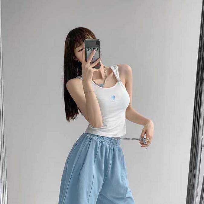 Áo Hai Dây Dáng Ngắn Màu Trơn Phong Cách Âu Mỹ Thời Trang Mùa Hè Cho Nữ | BigBuy360 - bigbuy360.vn