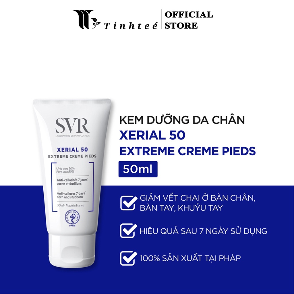 Kem dưỡng da làm giảm vết chai ở bàn chân, bàn tay và khuỷu tay SVR XERIAL 50 Extreme Creme Pieds 50ml