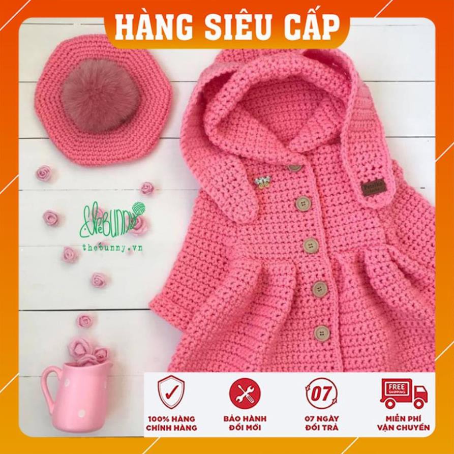 Áo Thỏ Hồng - Trang Phục Bé Gái - Sản Phẩm Đan Móc Thủ Công - Made By Bunny