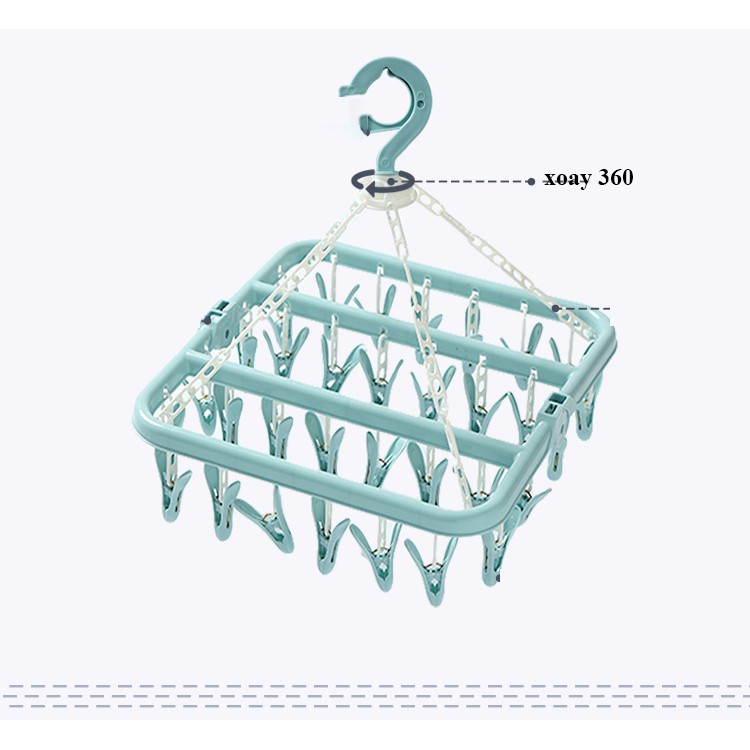 Móc chùm treo phơi đồ chắc chắn linh hoạt nhựa pvc phơi quần áo người lớn và trẻ nhỏ