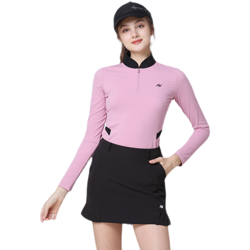 Azureway Bộ Áo Thun Đánh GOLF Tay Dài Phối Chân Váy Xếp Ly Ôm Dáng Thoáng Khí Nhanh Khô Phong Cách Thu Đông Mới Cho Nữ Zew