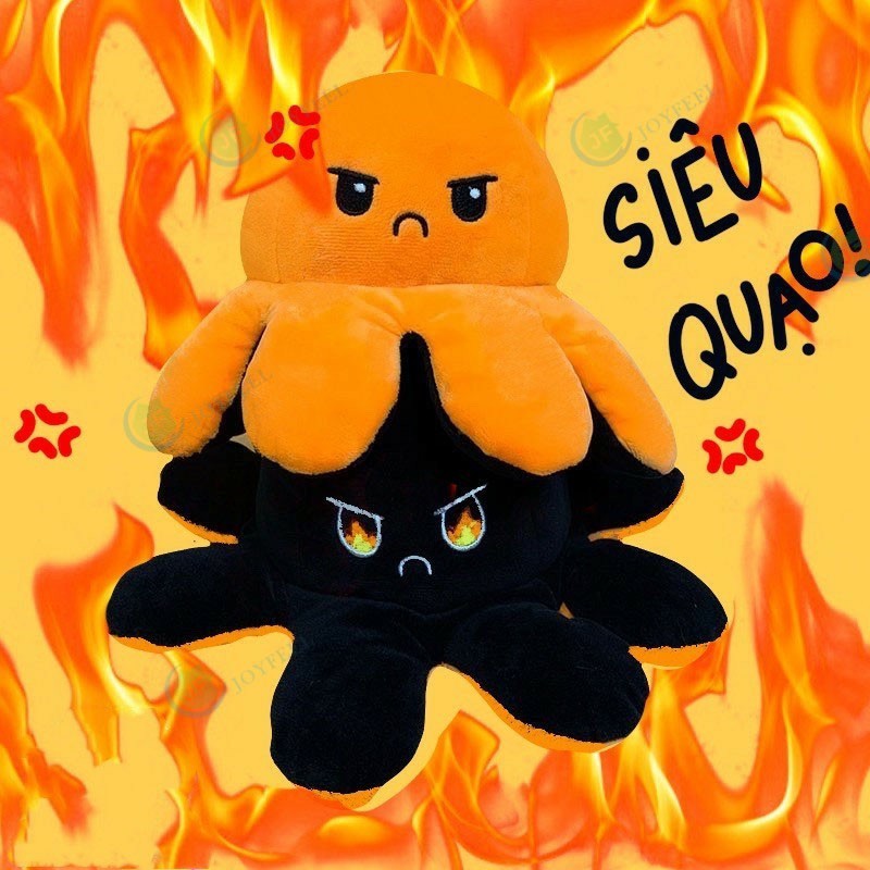 Bạch Tuộc Cảm Xúc Bằng Vải Lông 2 Mặt Cảm Xúc Có Thể Đảo Ngược Tâm Trạng