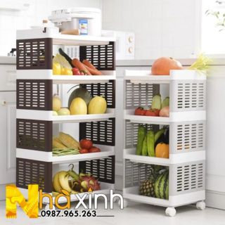 Kệ 5 tầng có bánh xe / Kệ đựng đồ đa năng bánh xe