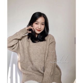 Áo len trơn basic cổ tròn 01