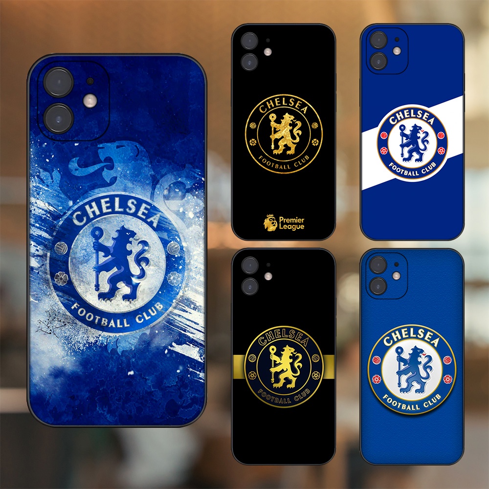 Ốp lưng iPhone 12 dẻo đen cạnh vuông in hình Chelsea FC